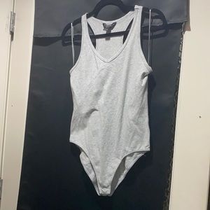 Grey & blue tank body suit